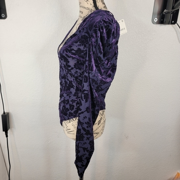 Free People Intimately M Magic Hour Bodysuit Deep Sea Velvet Whimsygoth New - Picture 5 of 8